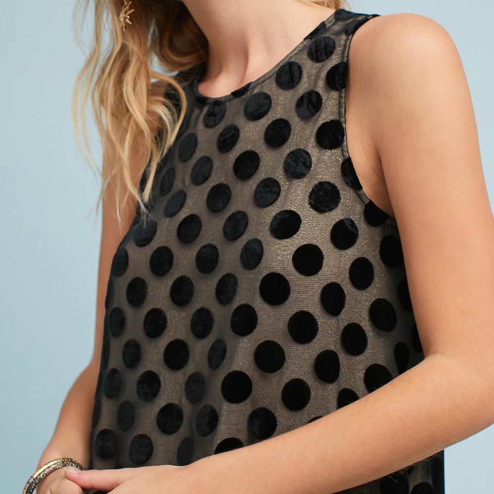 NEW Anthro x Sunday in Brooklyn velvet polka dot - Picture 1 of 8